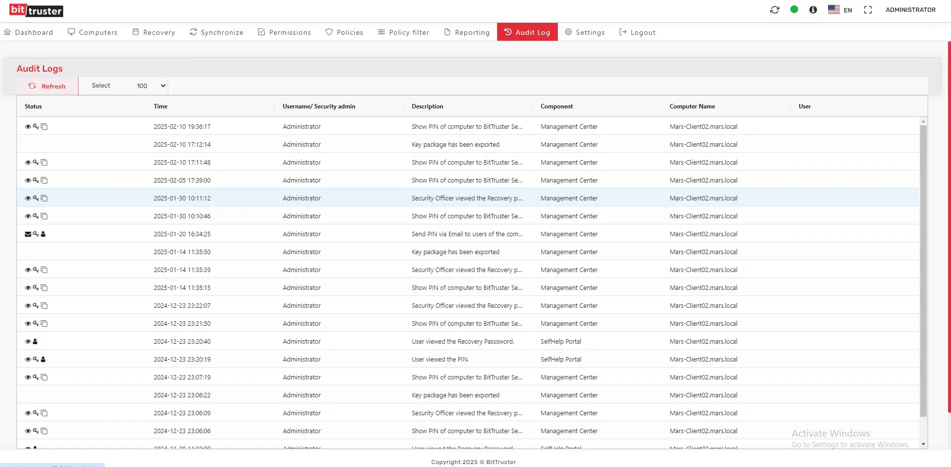 BitLocker Audit-Logs