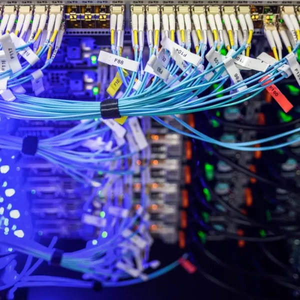 Professionelle Firewall im Serverschrank sichert die Produktions-IT eines Handwerksbetriebs in Oberbayern vor Cyberangriffen.